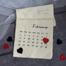 [메무모] 2026 패브릭달력 빈티지 인테리어 소품 벽걸이 캘린더, 1개, 기본포장