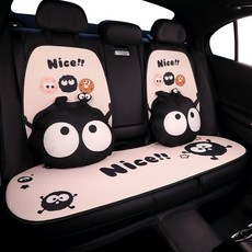 차량용 통풍 시트 여름 방석 등받이 메쉬 패드 커버 연탄 자동차 냉감, 뒷좌석 3종세트 + 허리베개2개, 1개