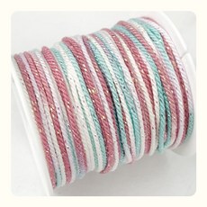 그라데이션 펄 1.5mm 면사 매듭실, 젤리빈, 1개