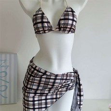 歐美 Jennie同款 格子 bikini 泳衣 女