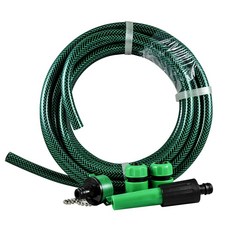 AutoCare水槍水管組 無段式水槍 紗水管, 7.5m, 綠