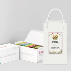 (답례품스티커)에빠니 유기농 허브차 버라이어티 선물세트 결혼식 돌잔치 어린이집, 6.감사_베이직(가로형), 1개