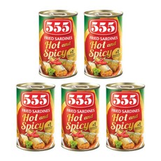 555 Fried Sardines Hot&Spicy 프라이드 사딘스 핫&스파이시, 5개, 155g