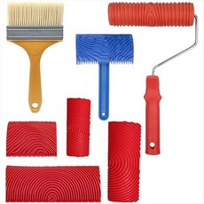 7pcs 목재 곡물 도구 세트 나무 곡물 그림 도구 나무 곡물 롤러 목재 질감 페인트 도구 DIY 패턴 페인팅 롤러