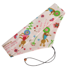 日式和風餐具收納袋，綁繩設計刀叉湯匙環保餐具袋，臺灣現貨快速出貨交換禮物推薦, 1個, 橫開綁繩款, 小白兔