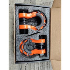 U型鉤環拖車鉤 3/4/ 拖車繩配件 越野車SUV改裝救援前後槓, 1個, D款橙體黑銷黑套-2個一盒