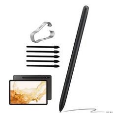 삼성 탭 S7 펜슬 태블릿 터치펜 S7+울트르 전자펜 터치감 S펜 팁 증정, 1개, 블랙 1개, 블랙