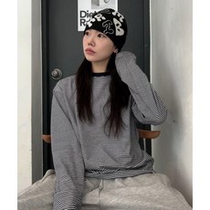 굿라이프웍스 남성 긴소매 티셔츠 오버핏 스트라이프 코튼 롱슬리브 26SSGT14BK