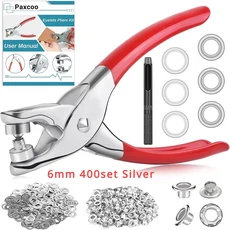 6/12mm150/320/400set 금속 구멍 및 펀치 다이 도구 그로멧 DIY 수동 키트 가죽 공예 의류 벨트 모자, 04 6mm400Set
