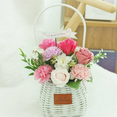 루체트리 꽃바구니 카네이션 꽃단지 바구니
