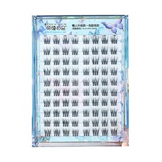 萌睫尚品 法式蓬鬆睫毛 透明梗分段式睫毛, 1盒, 黑色