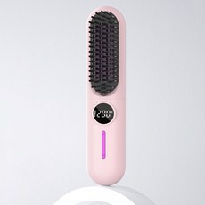 第七代負離子無線多功能卷直發迷你不傷發護發兩用LED電量顯示, 粉色超長續航版-5200毫安培, 無規格
