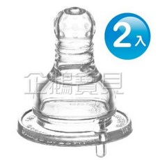 KUKU 酷咕鴨防脹氣母乳型奶嘴-標準圓孔 S/M/L 2入, 1個, 標準圓孔M-2入