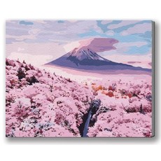 MANTO 台灣製造 大尺寸 50x65cm DIY數字油畫 初學者專用, 富士山笠雲, 1套