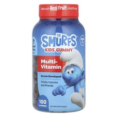 THE SMURFS 藍色小精靈 兒童綜合維他命 Smurf 莓果口味軟糖, 1個, 100錠
