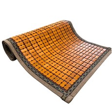 精美包邊透氣底部柔軟棉繩麻將竹坐墊 防霉清涼一夏, 碳化深色