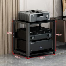 이동식오디오선반 앰프장식장 스피커 랙 거치대 진열장 거실, 2칸 A 블랙 프레임+블랙월넛 보드, 기본 색상