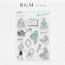 莫莫日貨 BGM水晶印章 透明印章組 - 大人女子晨間活動 日本進口手帳裝飾, 1個