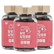 댕이수랏간 강아지 심장영양제 코엔자임 Q10 기관지 호흡기 노견 기침 침향 심장튼튼 100g, 심장/간, 3개