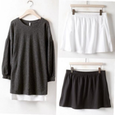 큰옷 빅사이즈 WW 레이어드미니스커트 오버핏 3094H212