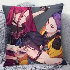 케이팝 데몬헌터스 쿠션 베개 거실 소파 인테리어 굿즈, 프리미엄 더치 벨벳, 3