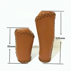 접이식 자전거 핸들 바 22.2mm 구경 커버 가죽 수 놓은 그립 산악 시프트, 02 LS-Brown, 1개