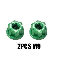 산악 자전거 허브 고정 나사 RC200 휠 너트 해커 350 허브 고정 나사 자전거 타기 장비 액세서리, 10 M9 Green 2pcs