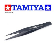 TAMIYA 田宮 CRAFT TOOLS 74004*600 日本製 黑色高級直型鑷子 模型工具, 1個