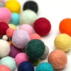 [만들기재료] 양모 폼폼이 비비드 믹스 (5종 택1), 2.5cm