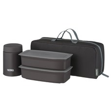 THERMOS 膳魔師 真空隔熱 可微波 湯品午餐組 附收納袋 JEH-1000, 1000ml + 深灰色, 1個
