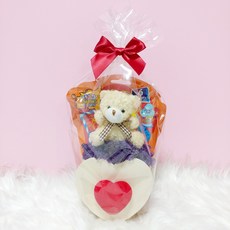 화분마당 화이트데이 먼지먹는 퍼플베어 하트화병 스칸디아모스 막대사탕, 1개, 220g