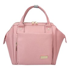 Atsabdas 소형 기저귀 가방 토트 크로스보비 아기 가방 컨버터블 백팩 여성용 기저귀 지갑 여행 작업 가방 (블랙), 핑크