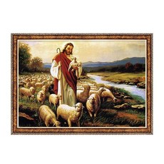 앤틱골드액자 양 예수와 직소퍼즐 취미퍼즐 (액자포함) 500피스