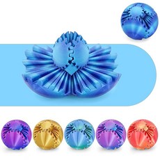 기어 볼 3D 프린팅 스핀 또는 큐브 피젯 스피어 스트레스 및 불안 를 위한, Aurora Blue, 3.1 Inch