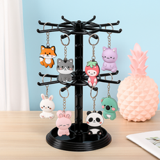 홈앤온 키링 보관 회전 진열대, 블랙