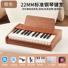 미니 피아노 2옥타브 피아노 25건 연습용, 1개, D. 충전 플러그인25키 브라운