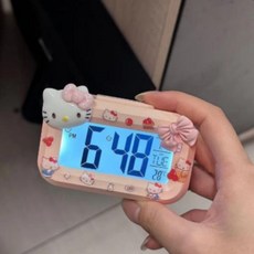 귀여운 키티 고양이 야광 데스크탑 알람시계, 14번