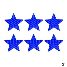 자동차 트럭 오토바이 트레일러용 별 모양 반사 스티커 자체 접착 안전 경고 경고 테이프 6, 2) 파란, 1개