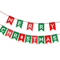 YM 메리크리스마스 가랜드 레드그린, 1개, 상세페이지 참조