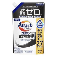 Kao 花王 Attack Zero滾筒洗衣機用濃縮洗衣精 補充包, 1包, 810g