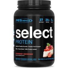 PESScience 셀렉트 단백질 파우더 유청 및 카제인 블렌드 여성용 남성용 클린 저칼로리 저탄수화물 케토 친화적 글루텐 프리 케이크 팝 5인분, Strawberry, 1개, 878g