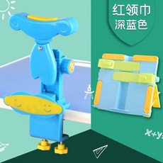 앉은 자세 교정 새우등 어깨 바른자세 받침대 허리 책상 어린이 초등학생 방지 좌식교정기 글씨자세 교정기 거치대 아이보호대 아이고개 숙 음성알림기 아이사랑 유아, 05-★업그레이드 도톰 [테이블 끼우기 무성] 네이비+, 1개