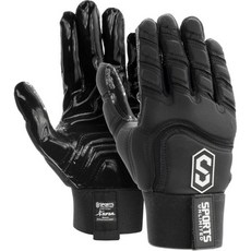 풋볼 장갑 축구 그립 성인 스포츠 언리미티드 맥스 클래시 에이펙스 성인용 라인맨 패딩 남자 공격/수비, Black, XXLarge