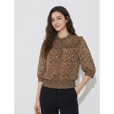 레오파드 프릴 블라우스 (BJBAH2406)