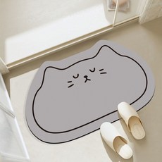 미끄럼방지 규조토 고양이 발매트 욕실 발매트 물흡수, 그레이