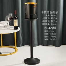 不銹鋼KTV酒吧冰桶家用紅酒桶, 1個, 馬克切邊E款 歐式架套裝(烤黑色)
