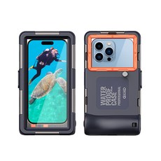 UB IP68 스마트폰 퍼펙트 워터프루프 방수 케이스, 1개, 블랙 오렌지