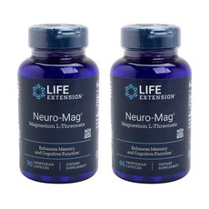 LIFE EXTENSION Neuro-Mag左旋蘇糖酸鎂素食膠囊, 90顆, 2罐