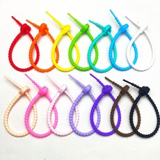 까마느 실리콘 케이블 타이 봉지 클립, 20개, 10컬러