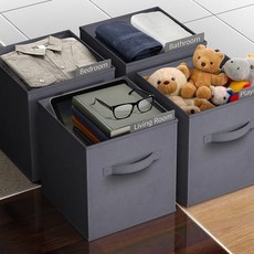 접이식 사각 수납정리함 30x30x30cm 옷 다용도 공간활용 장나감 정리함 박스 접이식 수납 dew+7741SO, 일반형, 전면투명_그레이